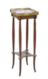 A Louis XV Style Gilt Metal Mounted Pedestal Table Height 32 x width 12 x depth 12 inches. — FIRST HALF 20TH CENTURY