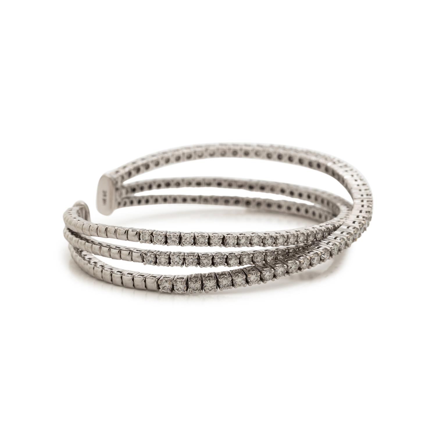 WHITE GOLD AND DIAMOND CUFF BRACELET