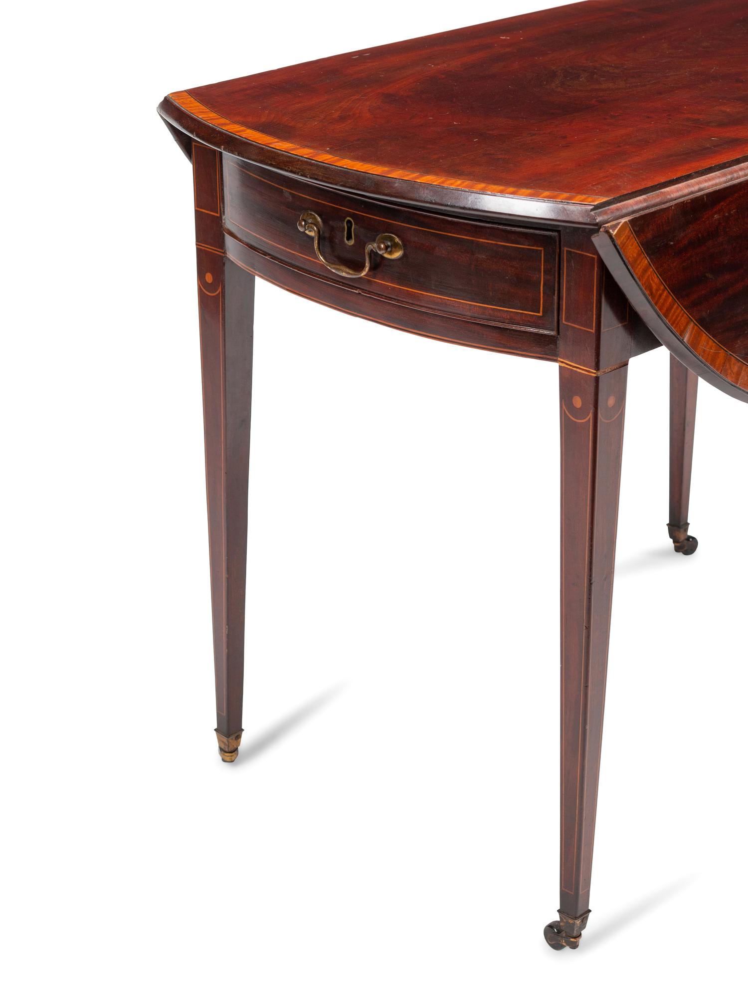 A George III Mahogany and Satinwood Pembroke Table