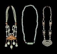 Three Chinese Hardstone Necklaces
