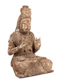 A Chinese Carved Wood Guanyin