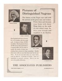 [AFRICAN AMERICANA.] "Pictures of Distinguished Negroes" advertising catalog issued by The Associated Publishers. Washington, D.C., n.d. [ca. 1940s].
