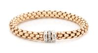 An 18 Karat Rose Gold and Diamond Bracelet "Flex'It" Bracelet, Fope, 17.90 dwts.