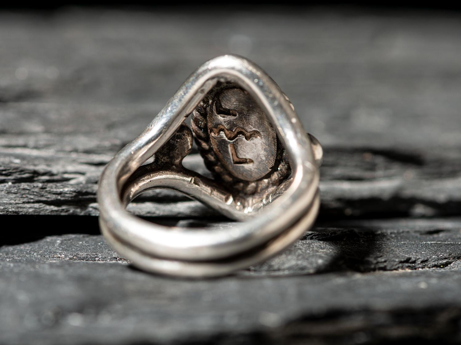 Silver and Coral Ring