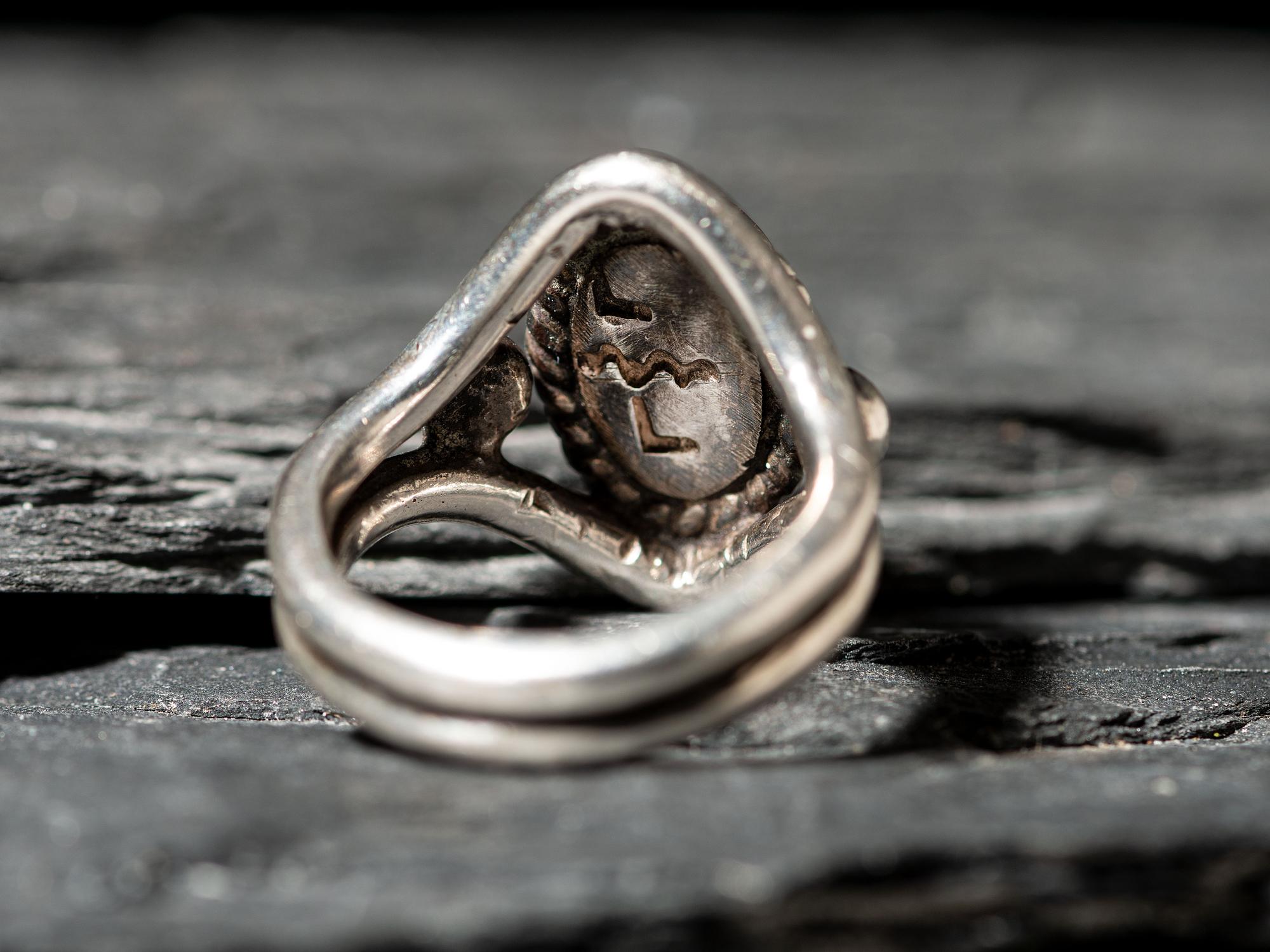 Silver and Coral Ring