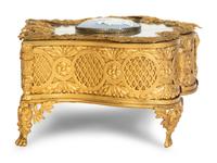 A French Gilt Metal Jewelry Casket