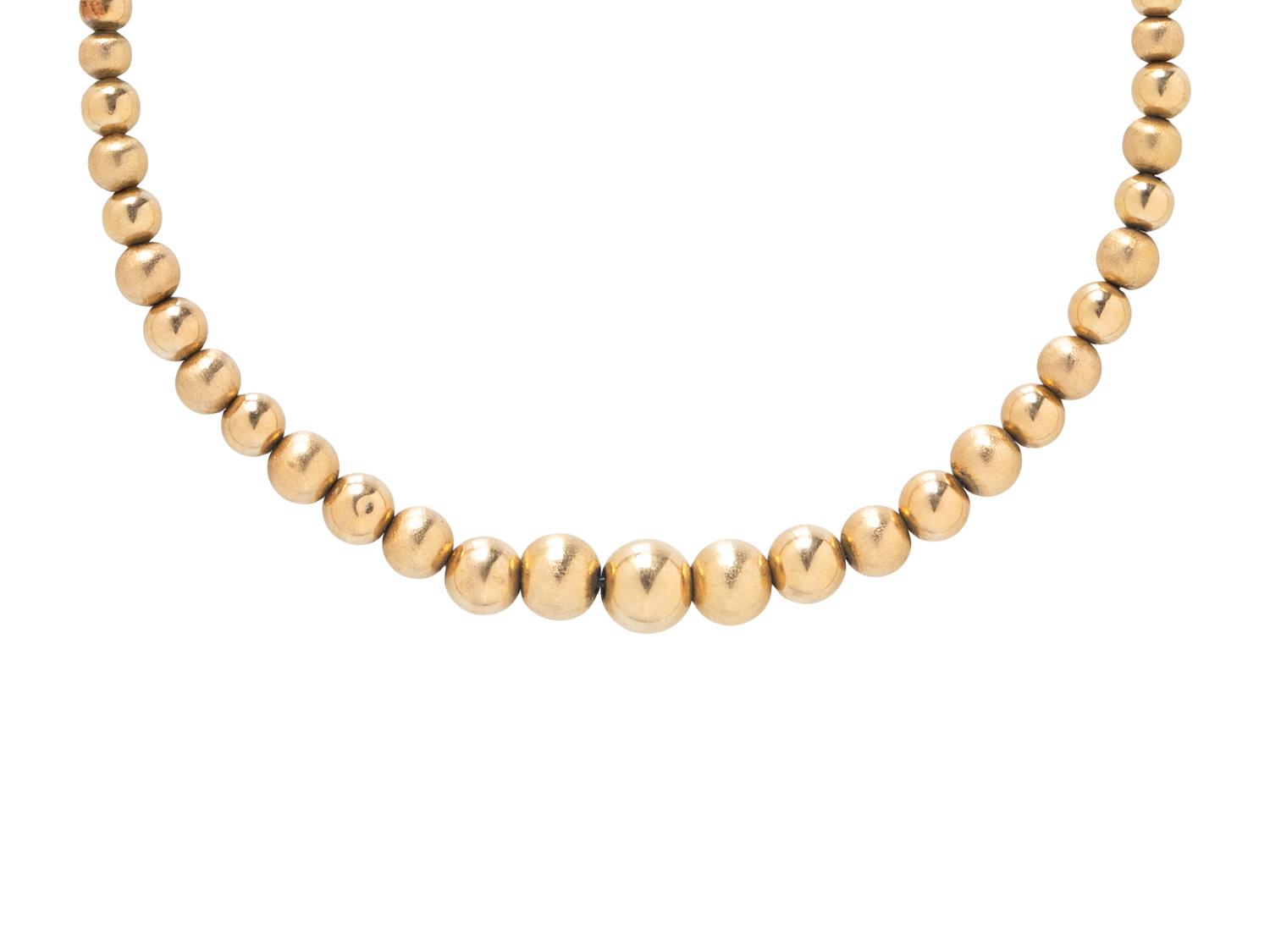 YELLOW GOLD BEAD NECKLACE