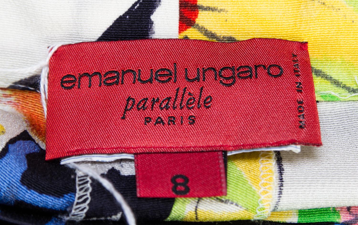 A Pair of Ungaro Multicolor Silk Print Pleated Pants, Size 8.