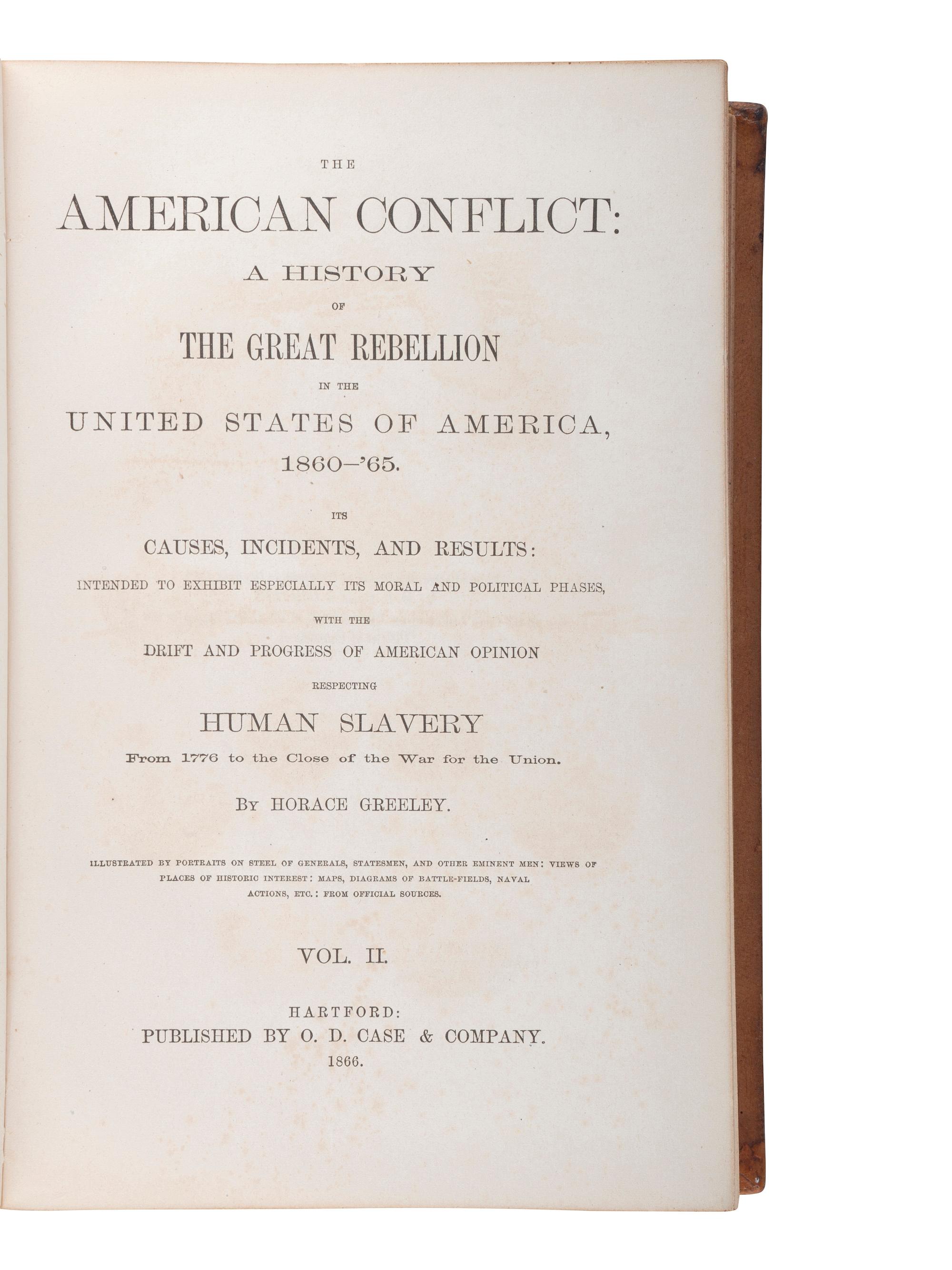 [CIVIL WAR]. A group of 7 contemporary and late-19th century histories of the Civil War and Reconstruction, comprising: