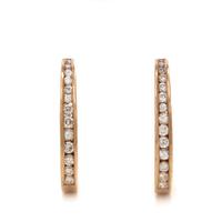 YELLOW GOLD AND DIAMOND HOOP EARCLIPS