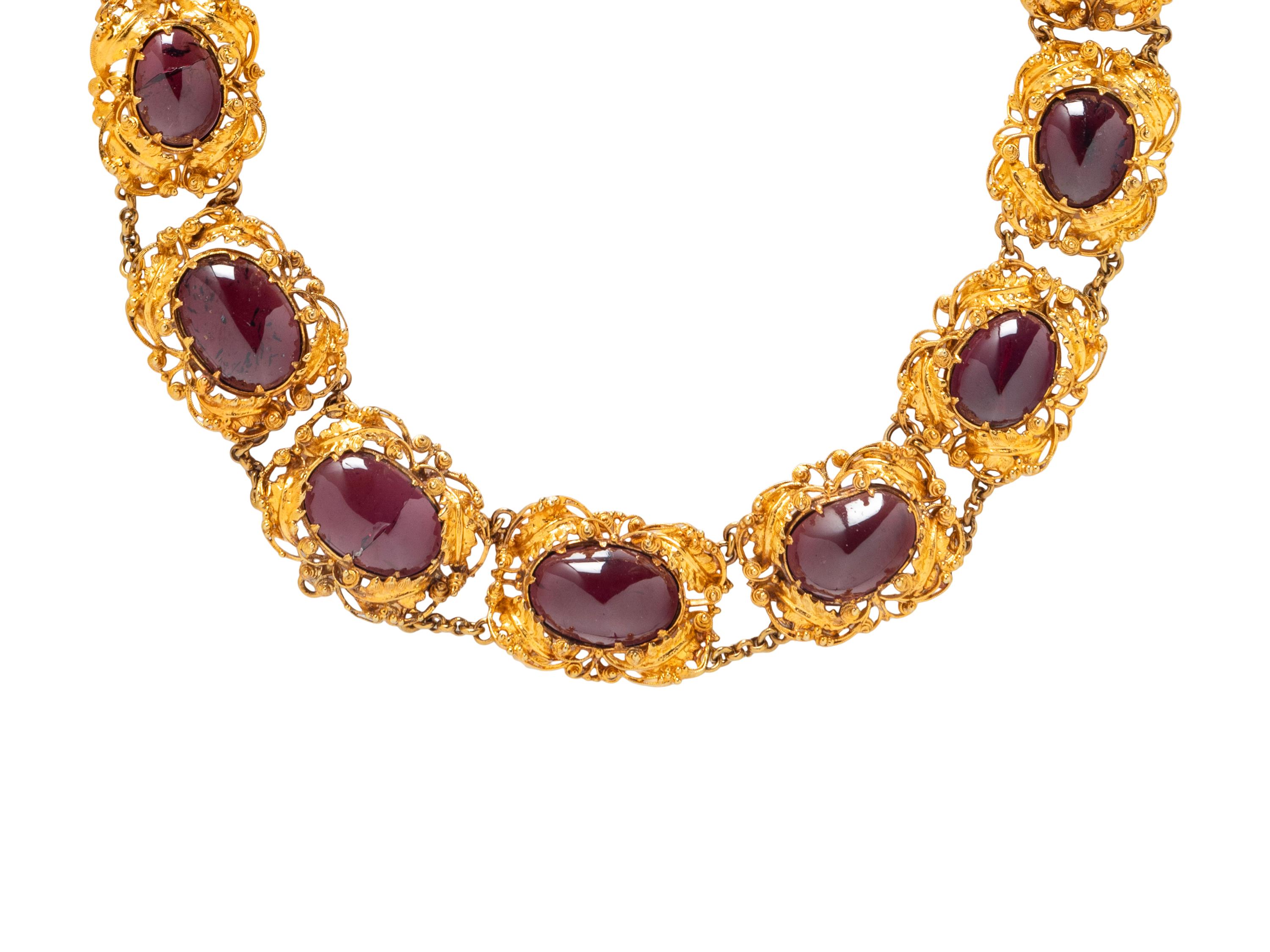 HIGH KARAT YELLOW GOLD AND GARNET NECKLACE