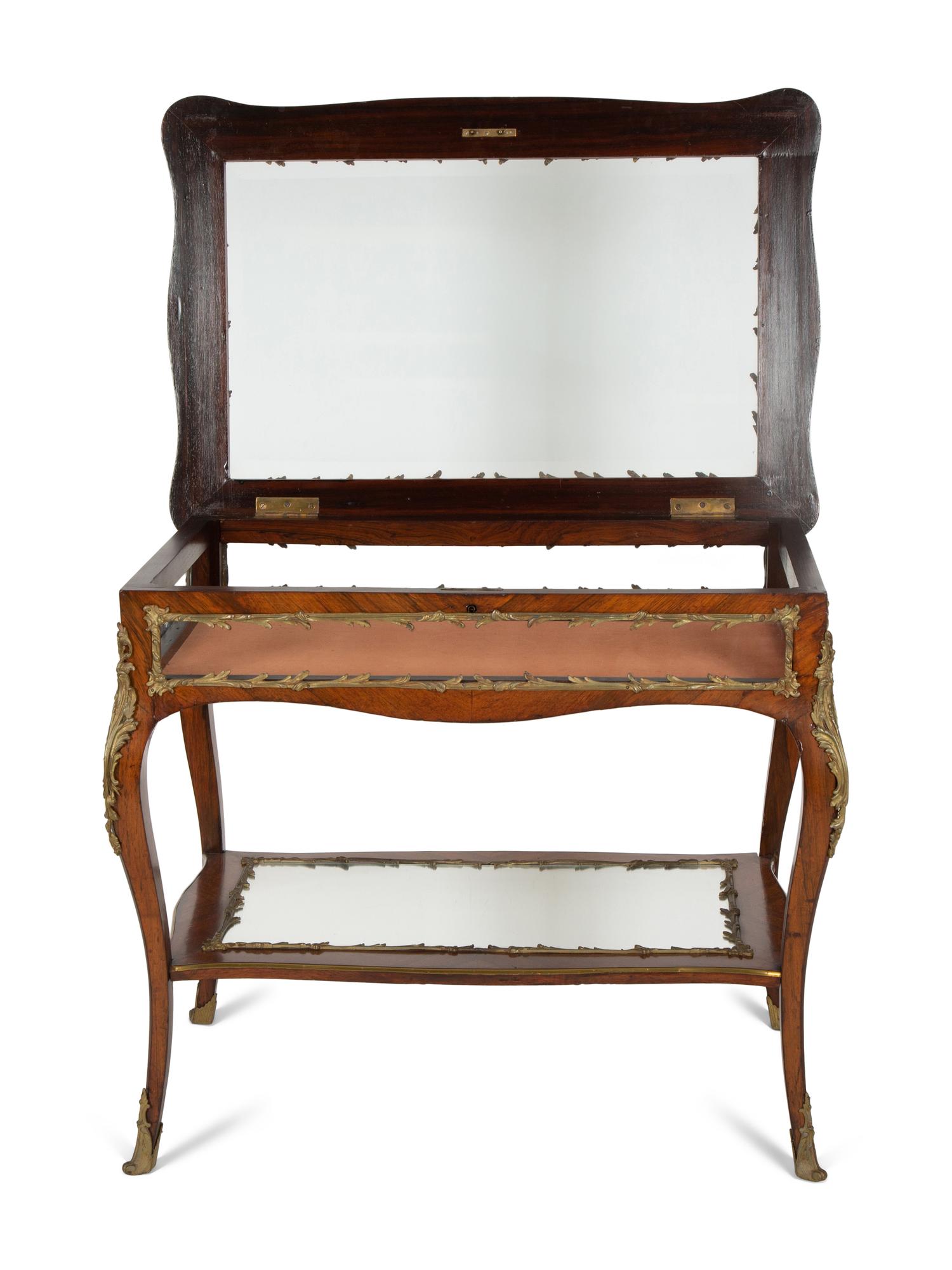 A Louis XV Style Gilt-Bronze Mounted Vitrine Table