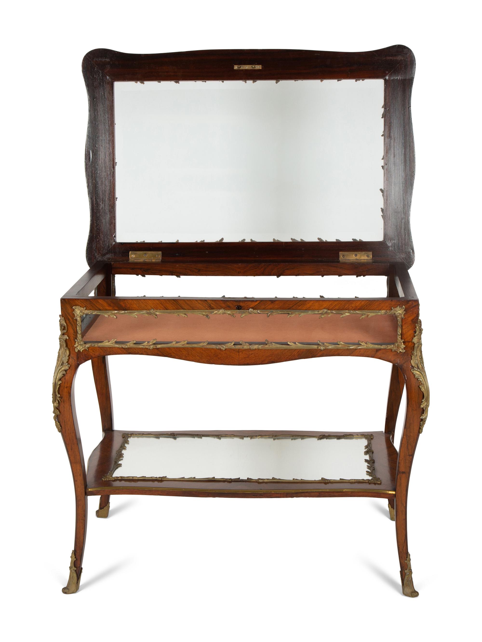 A Louis XV Style Gilt-Bronze Mounted Vitrine Table