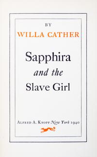 CATHER, WILLA . Two first editions. New York, 1940 and 1948.