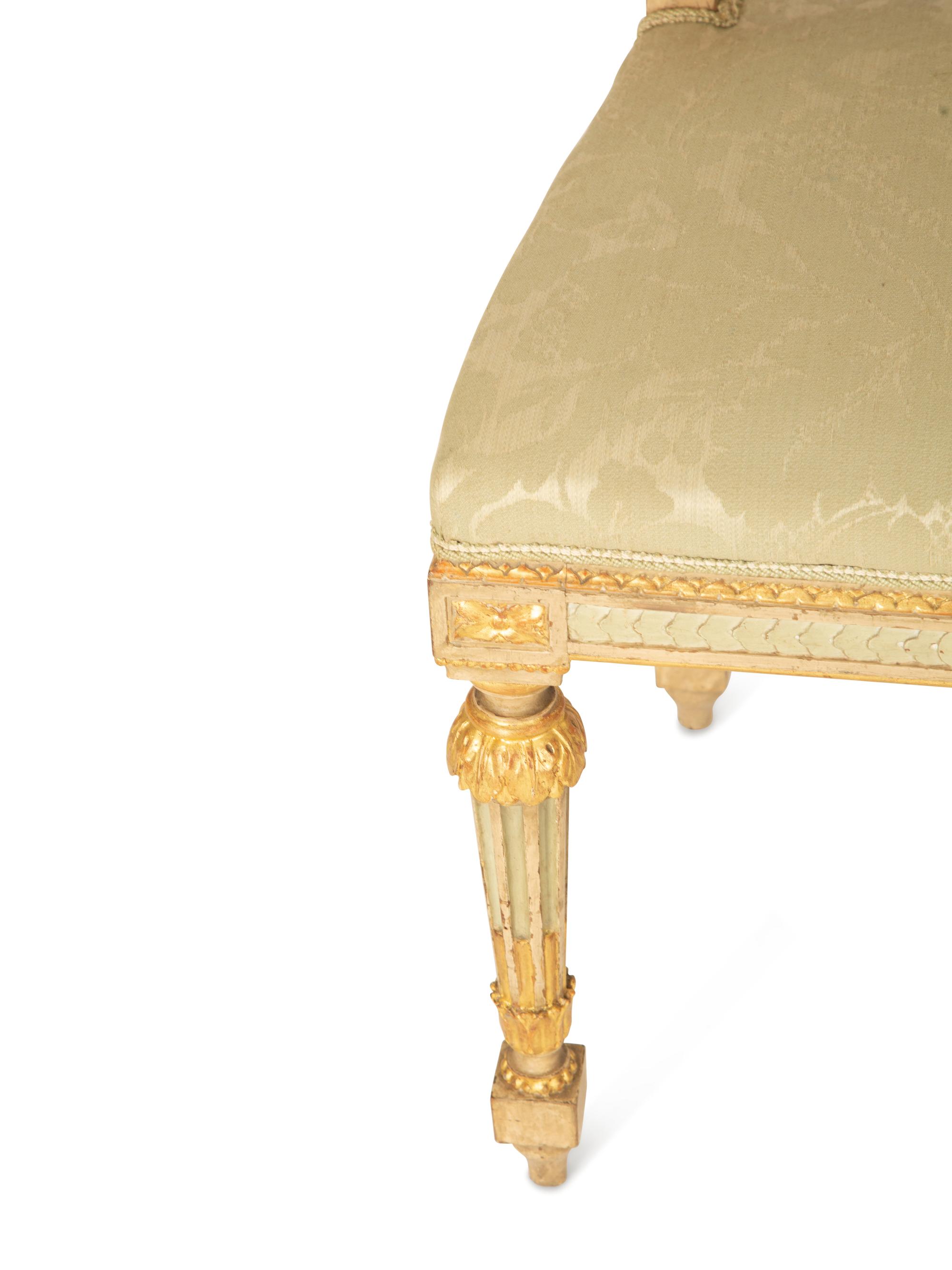 A Six-Piece Louis XIV Style Painted and Parcel Gilt Parlor Suite — 19th/20th Century