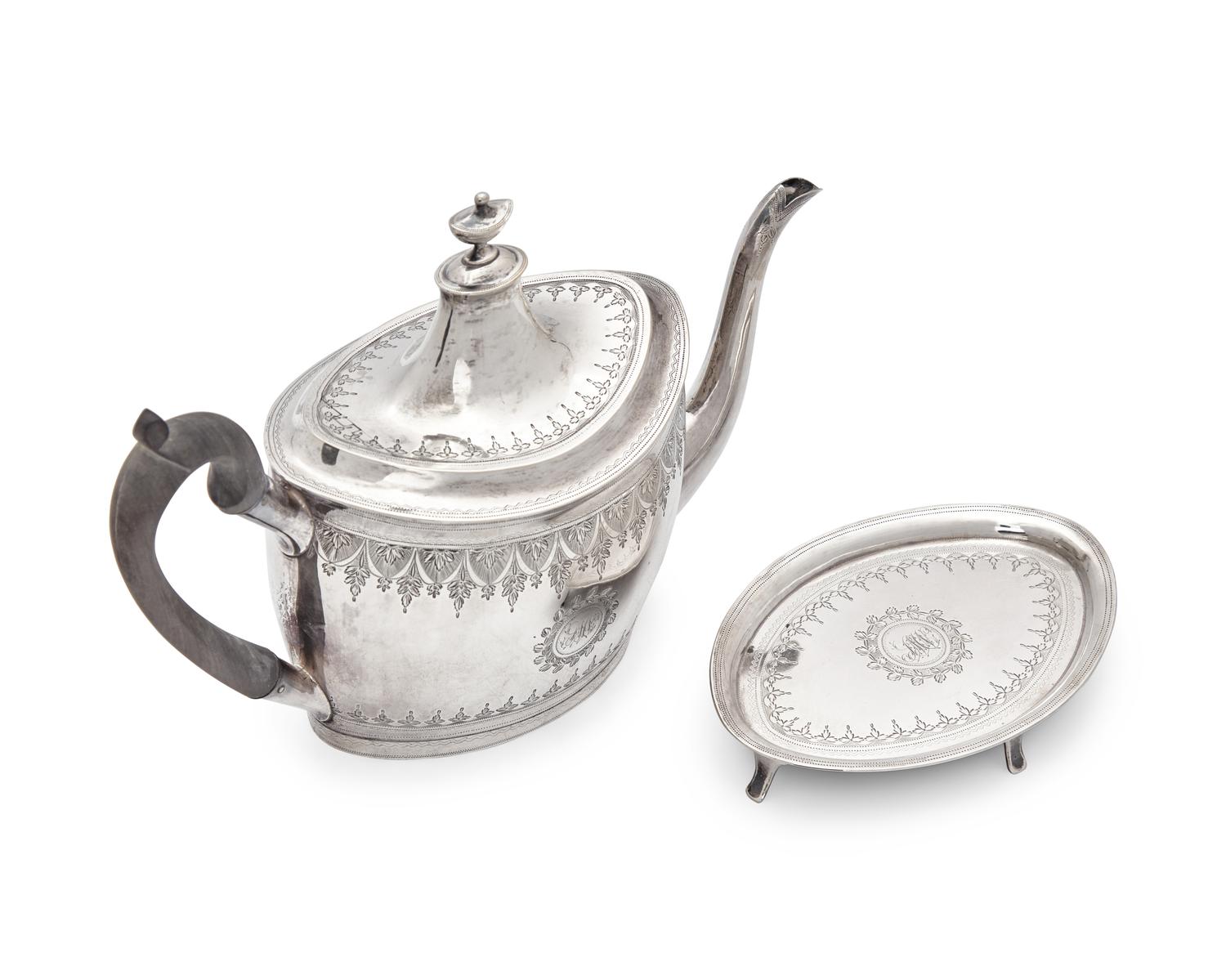 A Federal Four-Piece Silver Tea Service