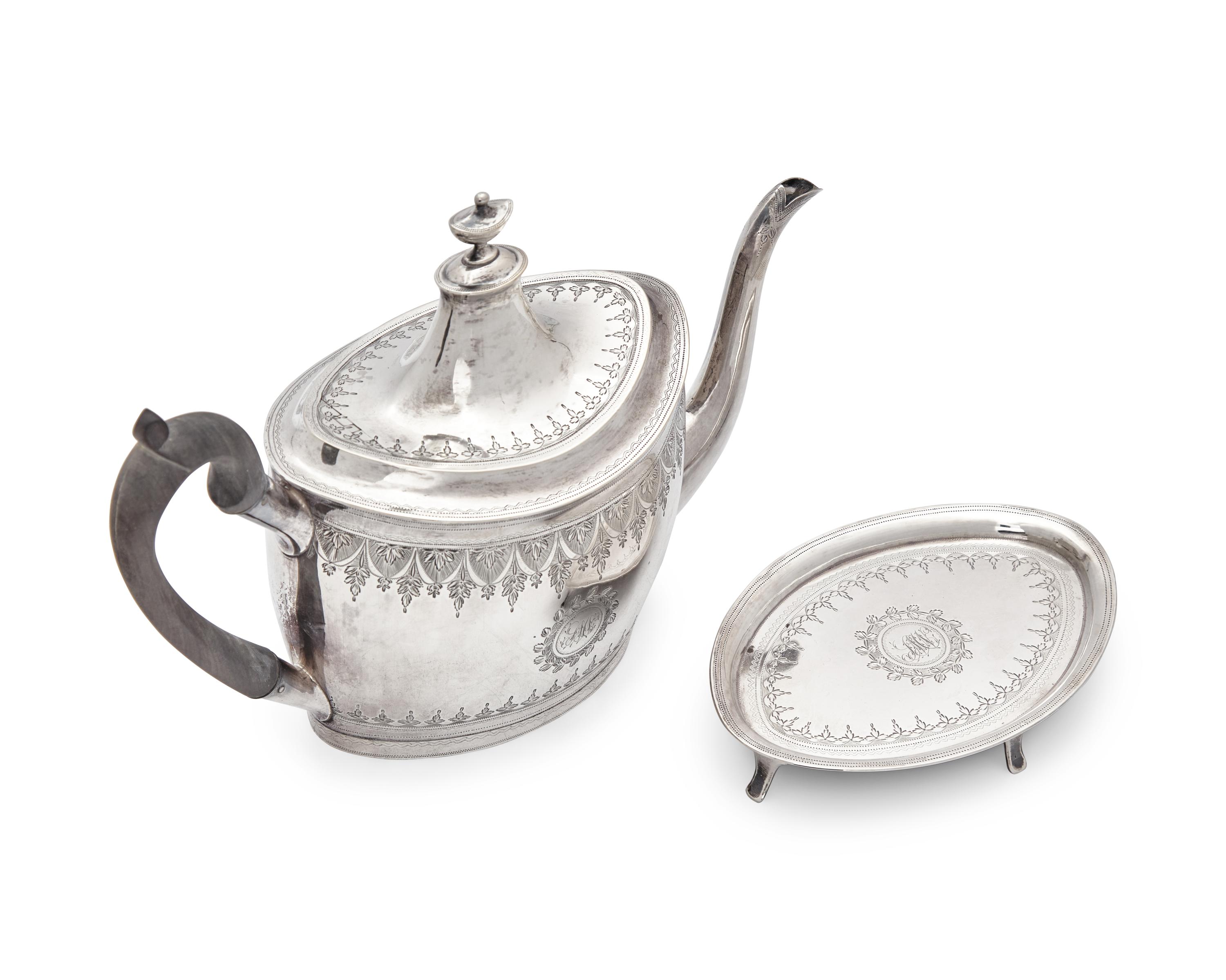 A Federal Four-Piece Silver Tea Service