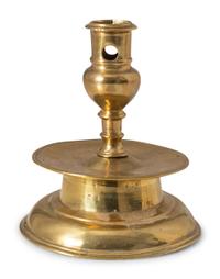 A Continental Brass Capstan Candlestick