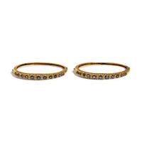 PAIR OF YELLOW GOLD, SAPPHIRE, AND DIAMOND BANGLE BRACELETS