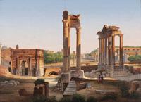 An Italian Micromosaic Panel of the Temple of Vespasian and Titus