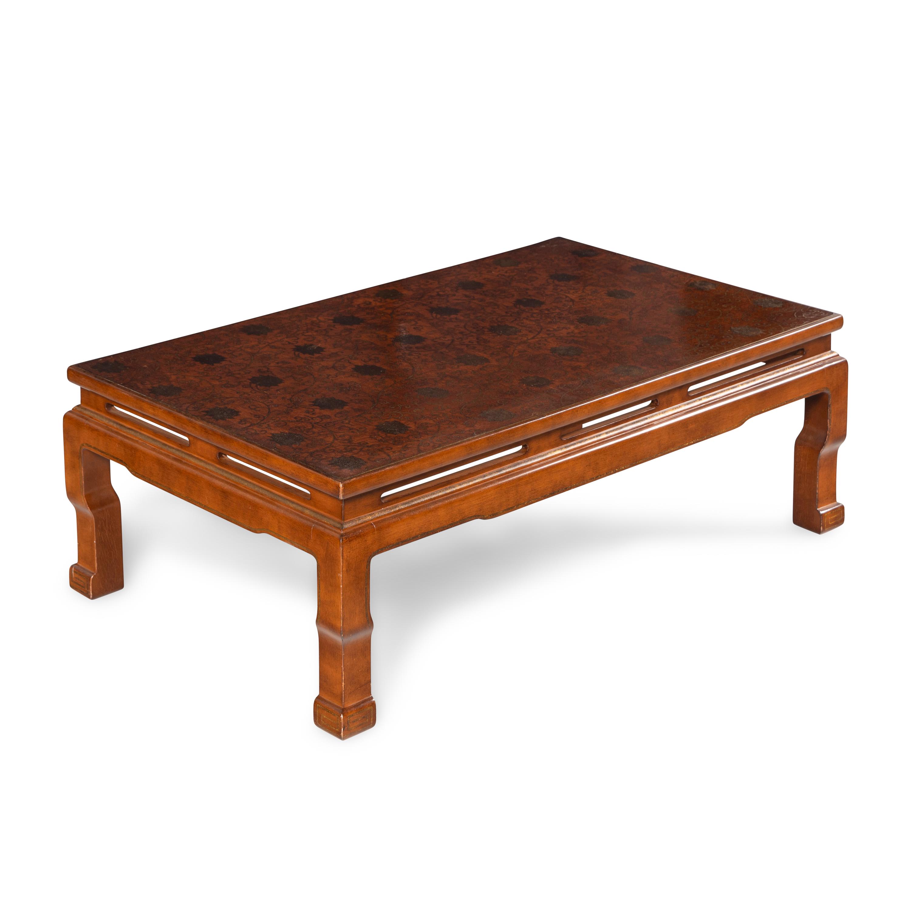 A Chinese Style Chrysanthemum-Decorated Low Table