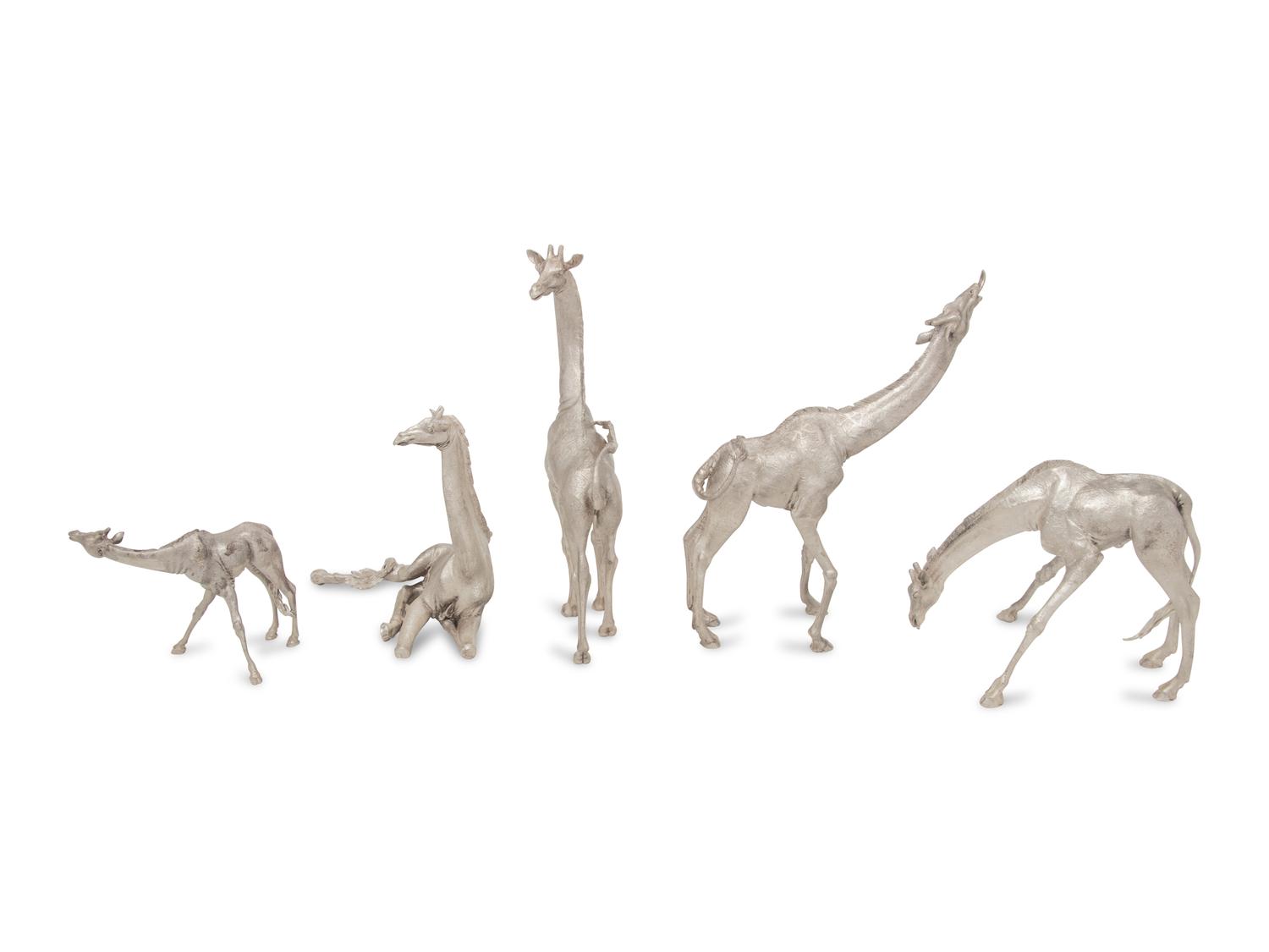 A Group of Five Patrick Mavros Silver Giraffes