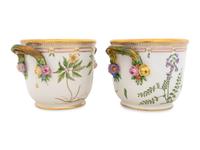 A Pair of Royal Copenhagen Flora Danica Bottle Coolers