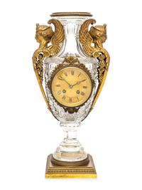 A French Gilt Bronze-Mounted Cut Glass Urn Clock