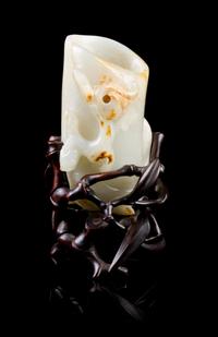 A Chinese Jade Rhyton Cup 17TH/18TH CENTURY Height 4 1/2 inches. — 17TH/18TH CENTURY