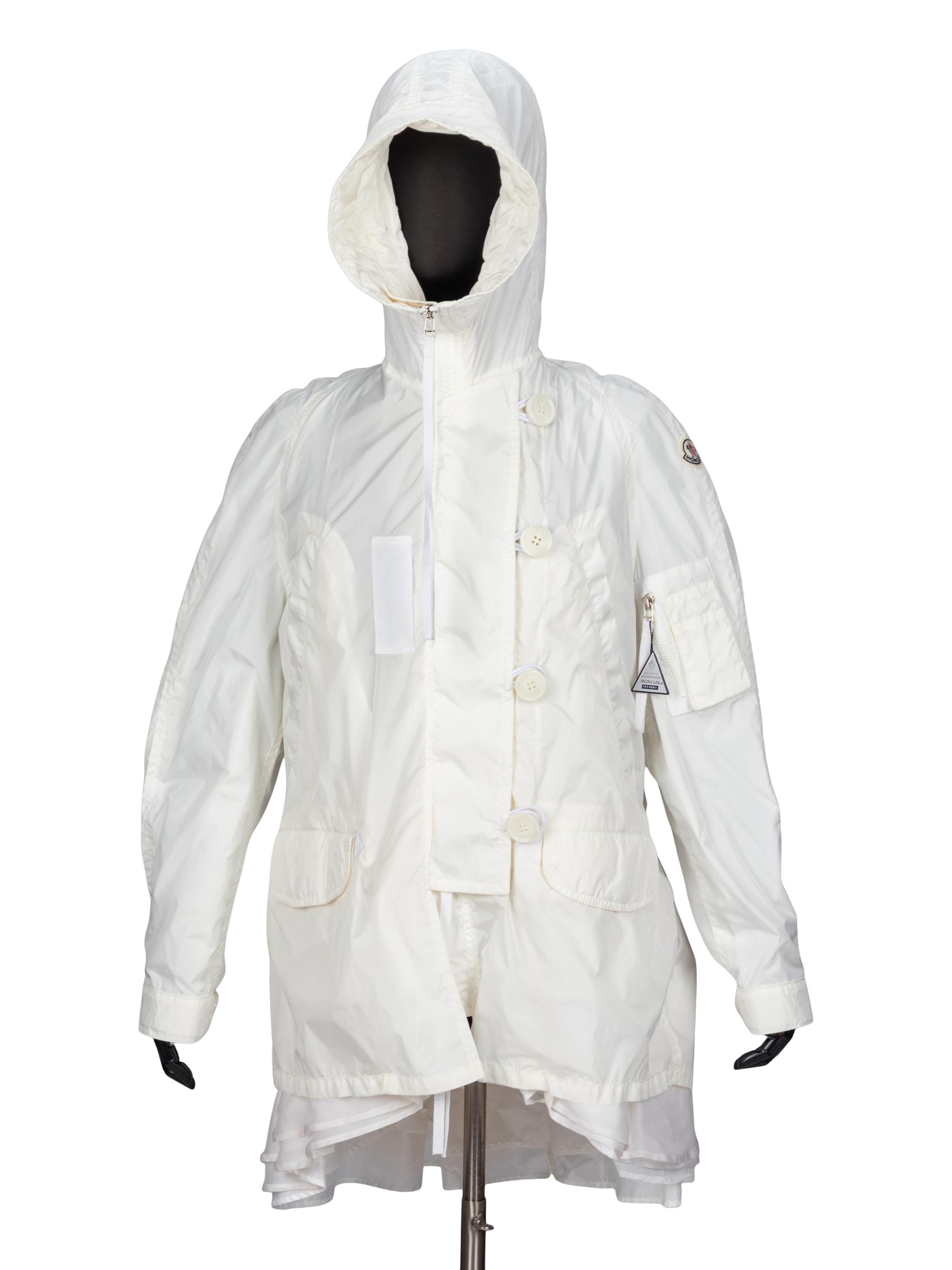 Moncler x Sacai, White 'Sora' Parka Jacket NWT