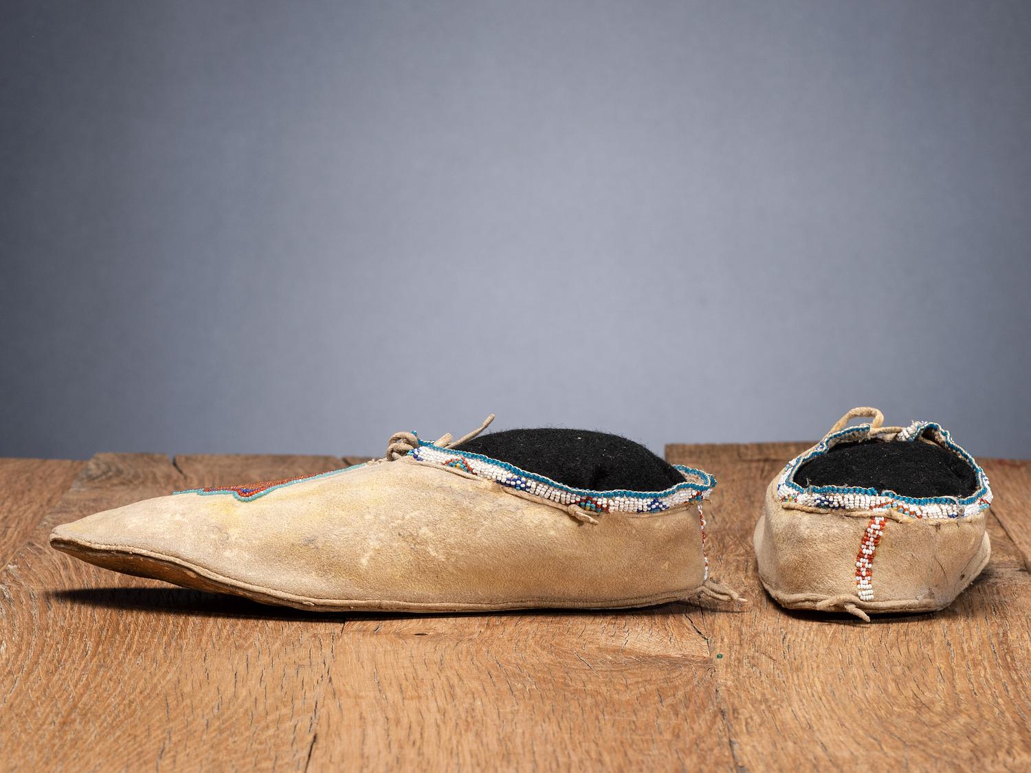 Kiowa Beaded Hide Moccasins