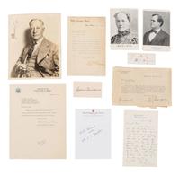 [POLITICS]. Autographs from 20th-century political figures, including: