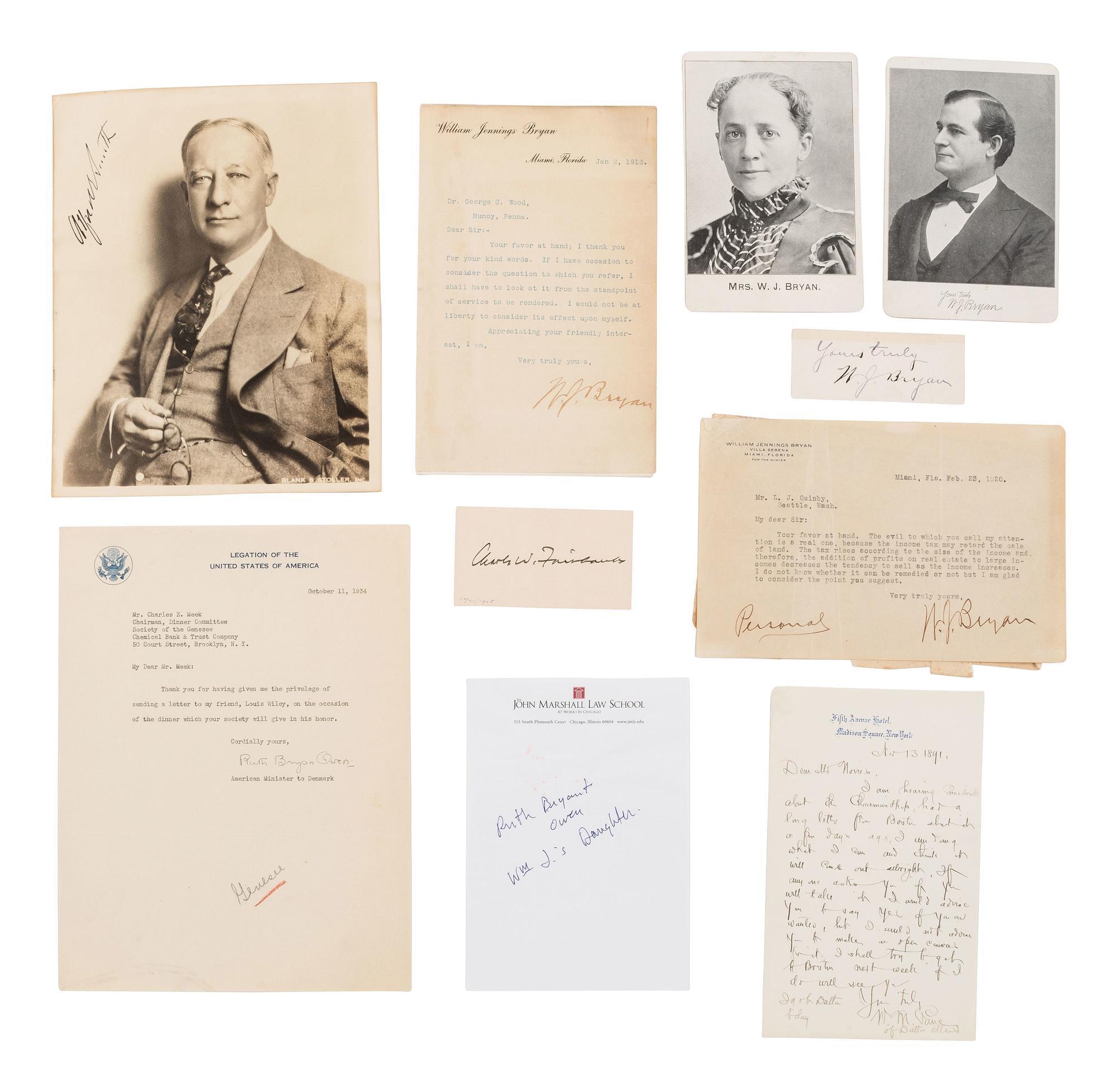 [POLITICS]. Autographs from 20th-century political figures, including: