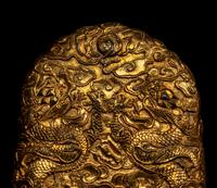 A Chinese Gilt Bronze 'Dragon' Two-Part Tally
