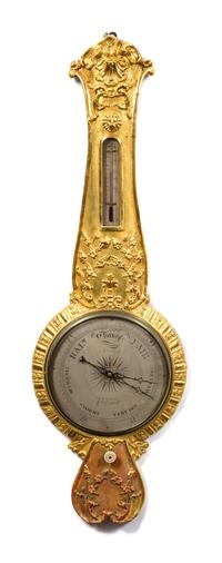 An English Wheel Barometer and Thermometer Height 41 inches. — D. FAGIOLI & SON, CLERKENWELL, MID 19TH CENTURY