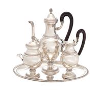 A German Silver Diminutive Tea Set Height of tallest 8 5/8 inches. — 20TH CENTURY