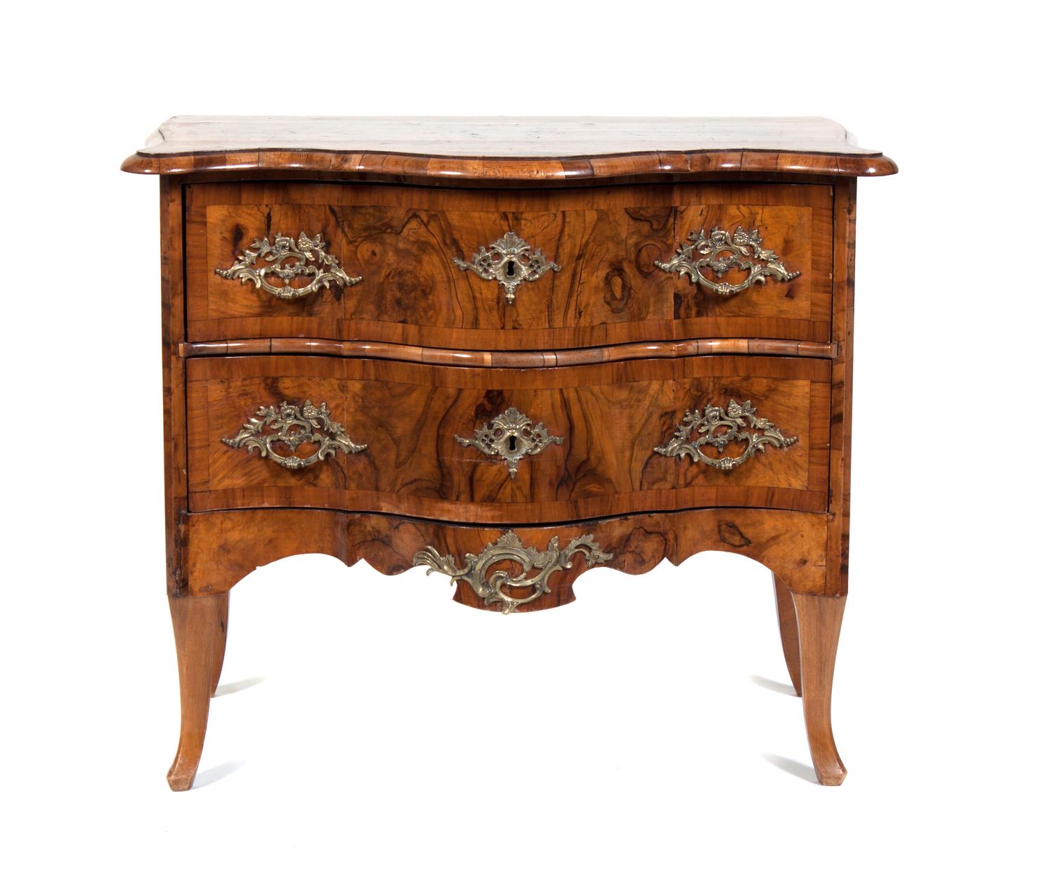 A Continental Walnut Commode Height 30 x width 35 1/2 x depth 19 1/2 inches. — 19TH/20TH CENTURY