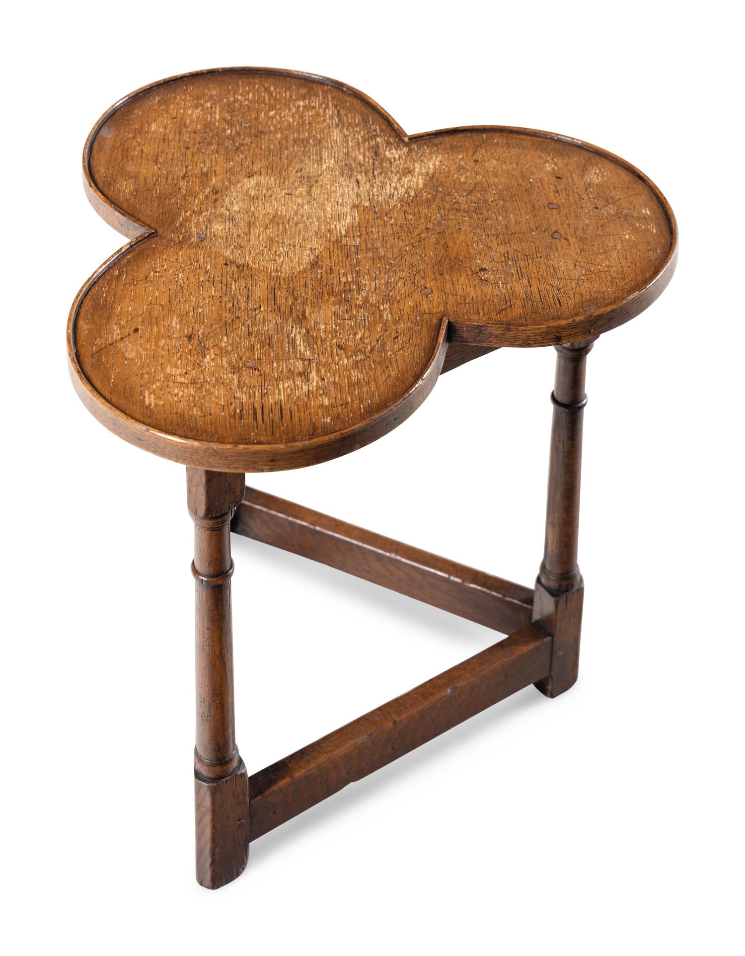 A Pair of Jacobean Style Oak Trefoil Side Tables