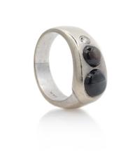 A 14 Karat White Gold, Star Sapphire and Diamond Ring, 5.10 dwts.