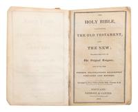 [CIVIL WAR]. Bible identified to CSA Private W.J. Bruce, 7th TN Infantry, found at the Battle of Resaca by Union Private J.A. Richmond, 103rd OH Infantry.