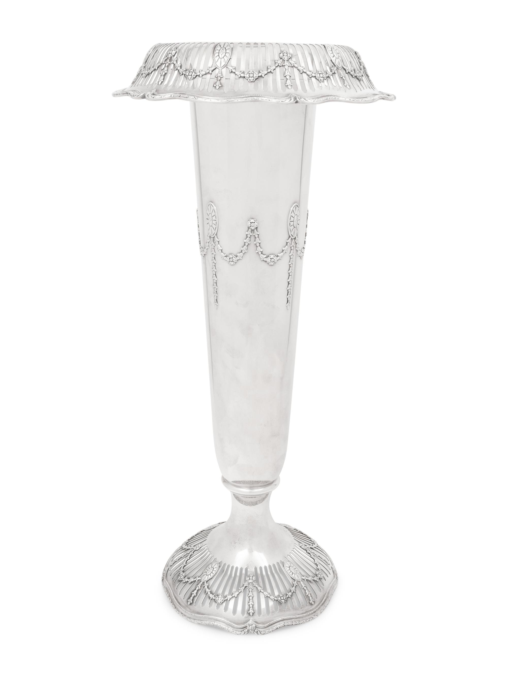 A Large American Silver Vase