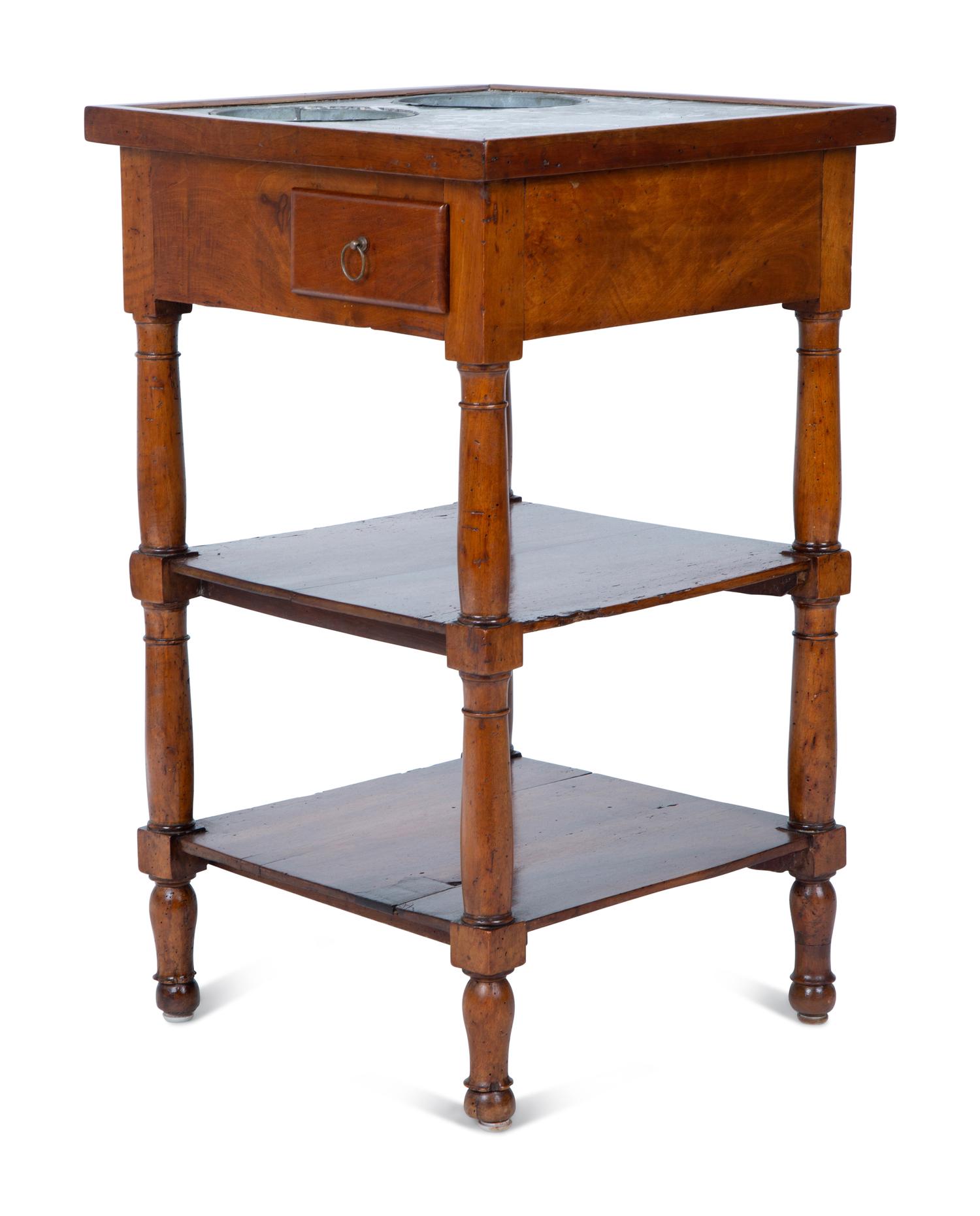 A French Provincial Fruitwood Marble-Top Rafraichissoir — LATE 18TH CENTURY
