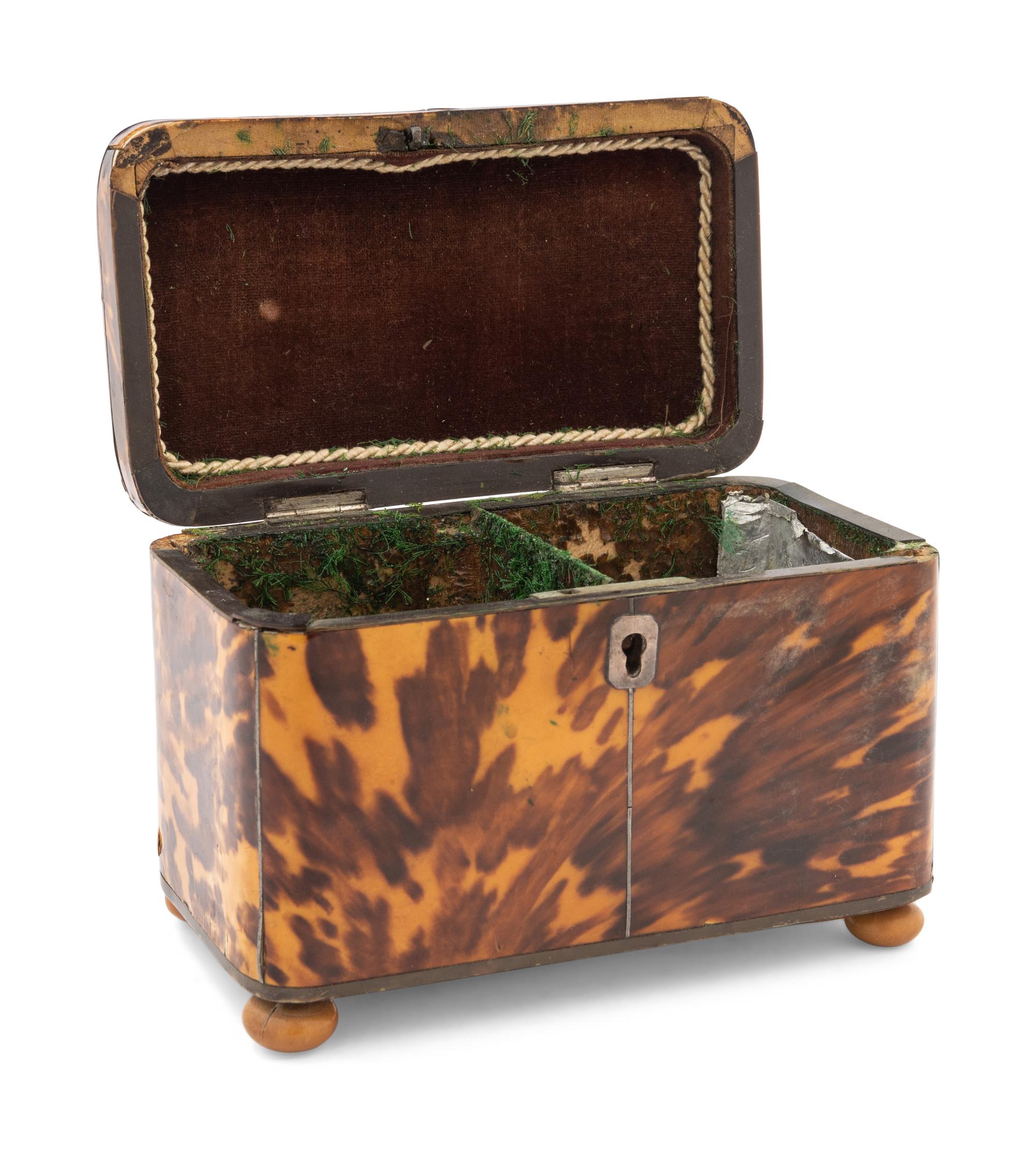 A George III Tortoiseshell Tea Caddy