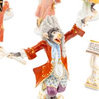 A Meissen Porcelain Twenty-Piece Monkey Orchestra