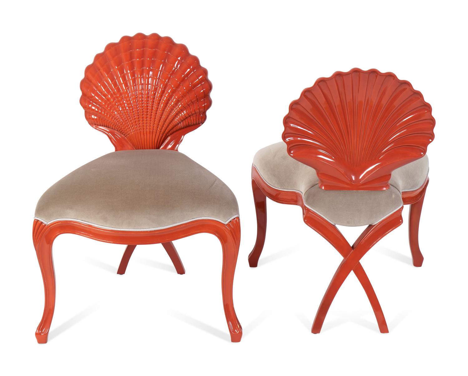 A Pair of Christoper Guy Red Lacquer Venus Chairs — 20TH/21ST CENTURY