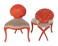 A Pair of Christoper Guy Red Lacquer Venus Chairs — 20TH/21ST CENTURY