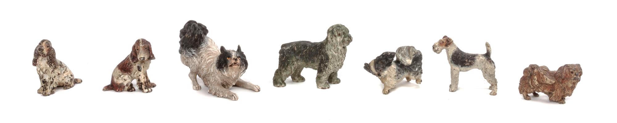 Seven Austrian Cold Painted Bronze Figures Width of widest 3 1/4 inches. — FIRST HALF 20TH CENTURY