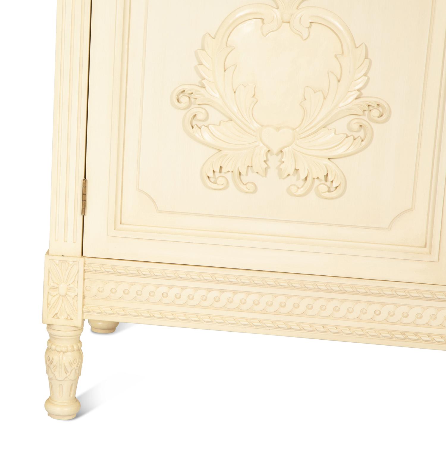A Louis XVI Style White Painted Four-Door Armoire by Julia Gray, New York