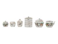 Six Chinese Famille Rose Porcelain Wares