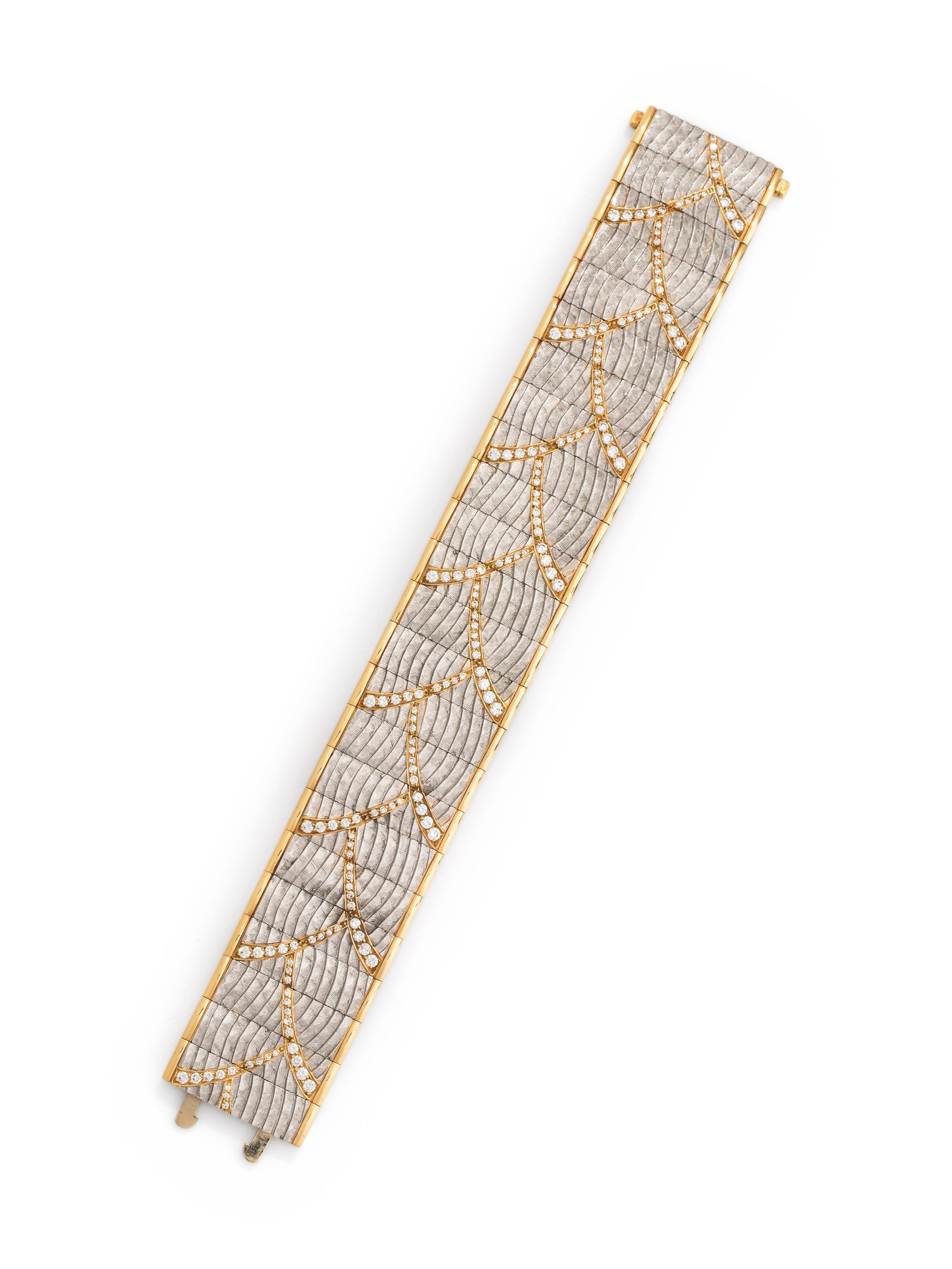 MICHAEL BONDANZA, PLATINUM, YELLOW GOLD AND DIAMOND BRACELET